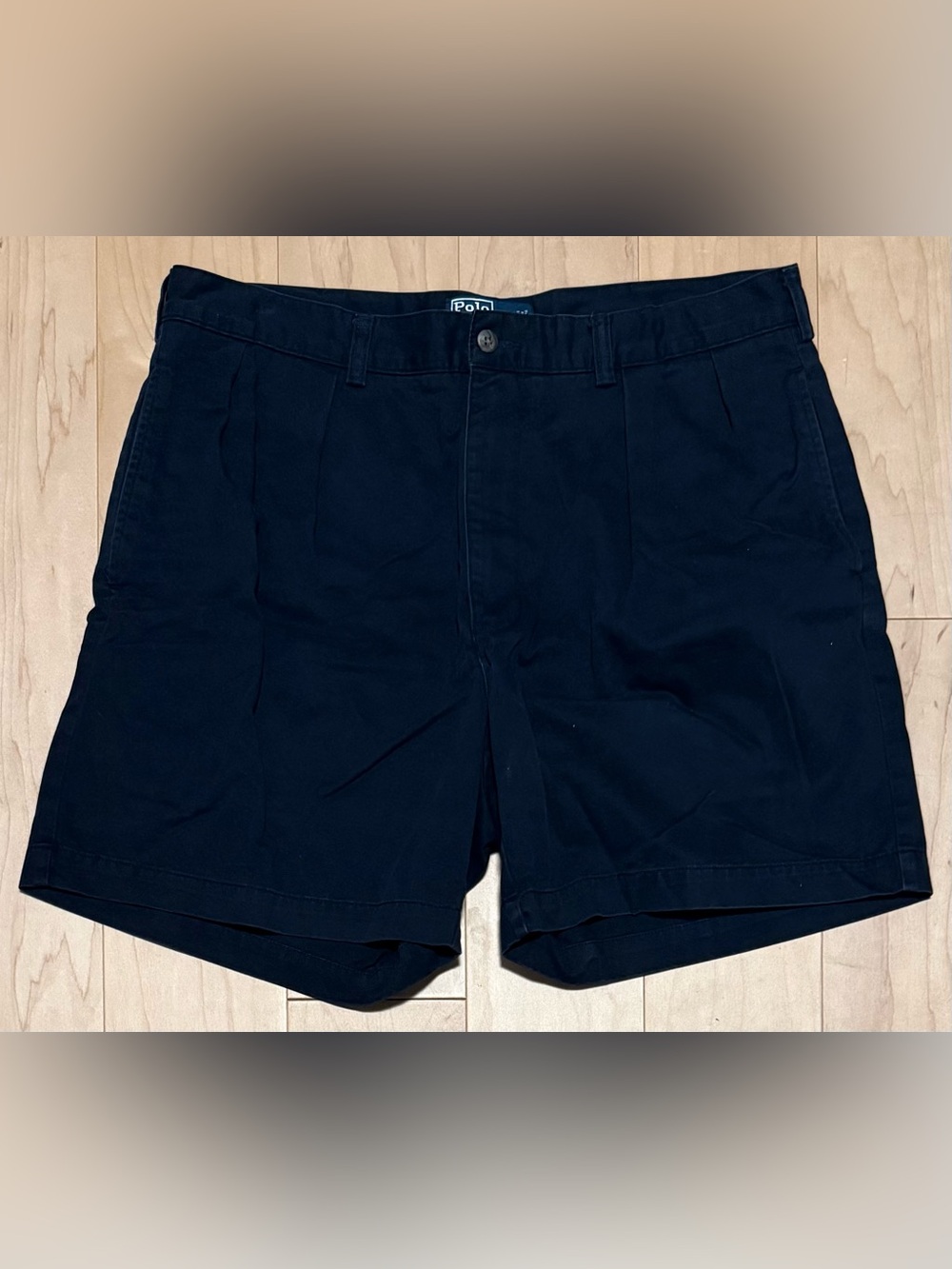 Polo Ralph Lauren Andrew Pleated Chino Shorts Navy Blue Men’s 36 (Fit 35x6)